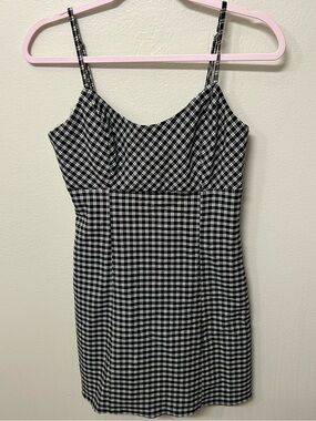 Forever 21 Black and White Gingham Plaid Mini Dress
